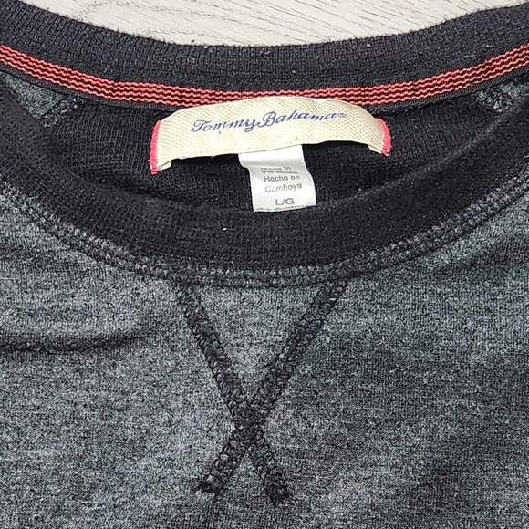 Tommy Bahama Crewneck Mens Large Black Gray Pullover Sweatshirt Sweater - Picture 5 of 7